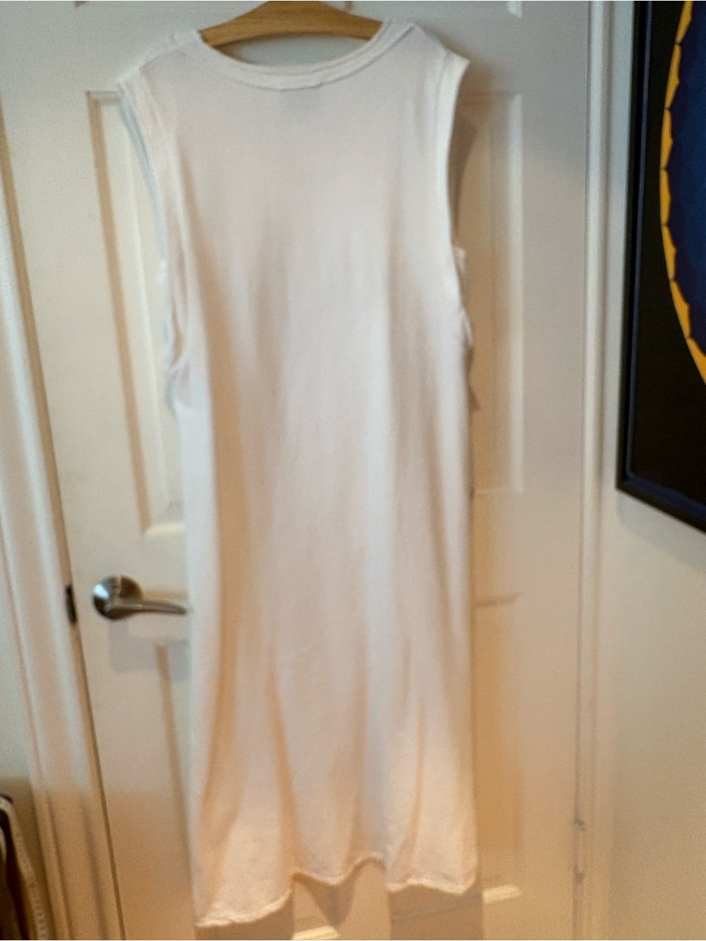 Sleeveless White Maxi Dress with V-Neck - Picture 2 of 4